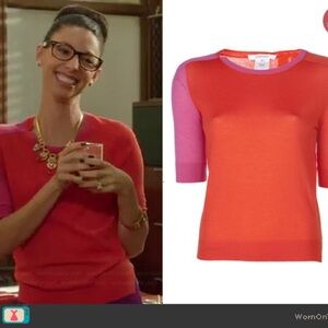 Carven merino wool Sweater - SHORT-SLEEVED CREW NECK JUMPER IN TWO-TONE WOOL